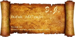 Dufek Jázmin névjegykártya